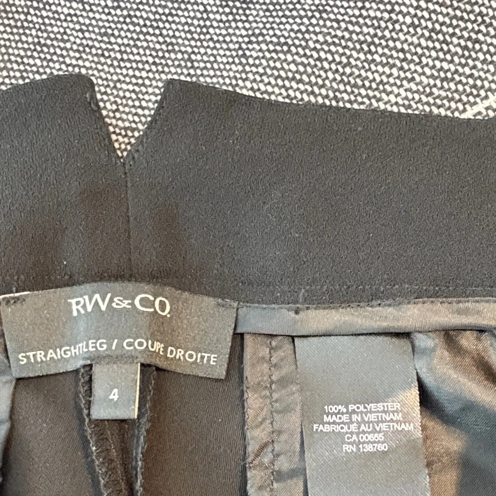 NWT RW&CO Black Straight Leg Dress Pants | Classic Workwear Trouser - Picture 7 of 10